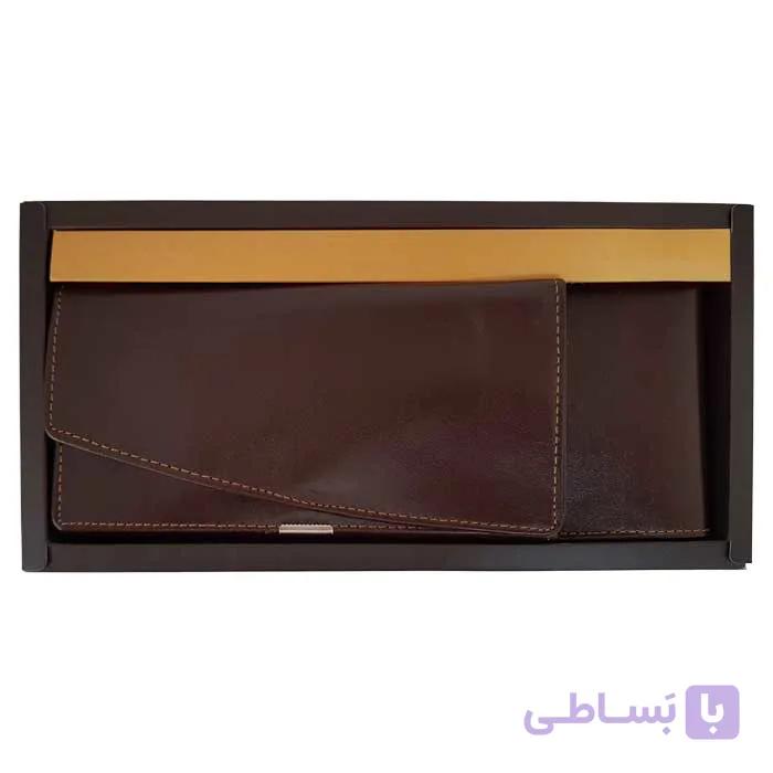 ست کیف پول و جاکارتی چرم طبیعی زنانه ST111 — تصویر 1