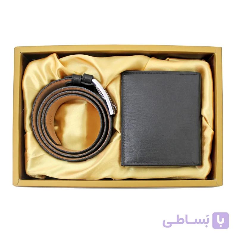 ست کیف پول جیبی و کمربند چرم مردانه ST106 — تصویر 1
