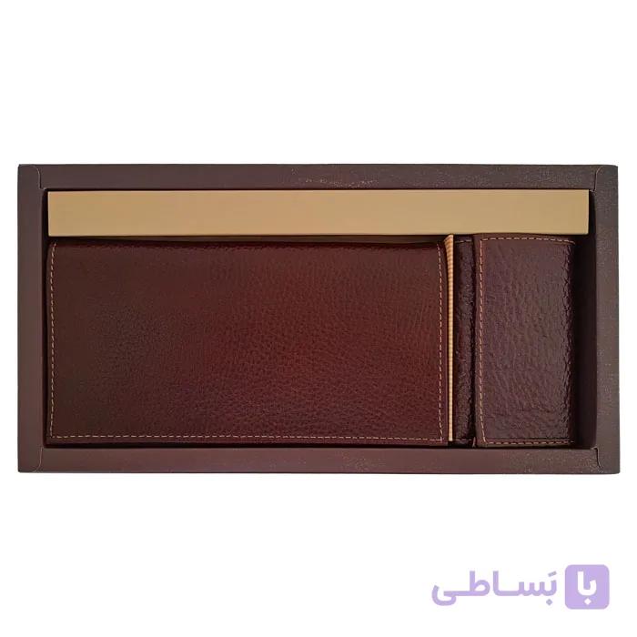 ست کیف پول و جاکلیدی چرم مردانه ST104 — تصویر 1