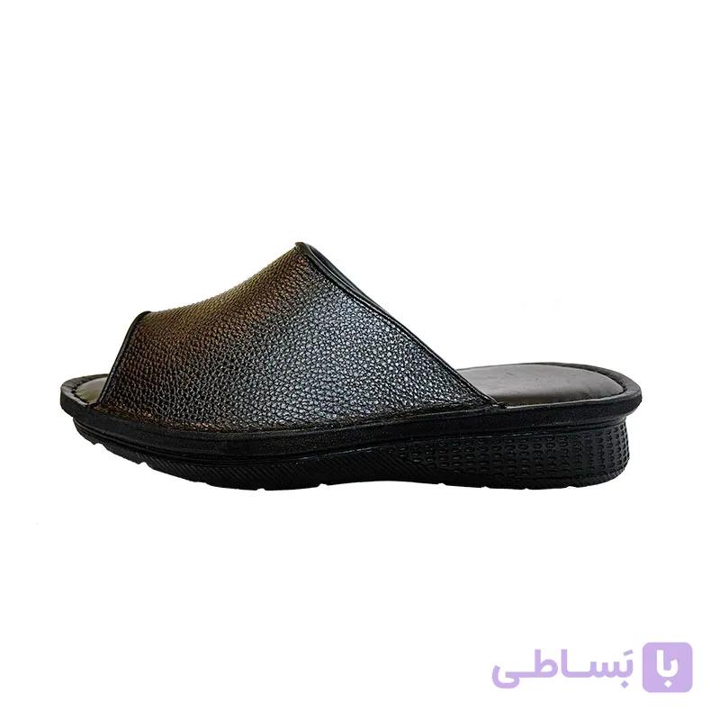 دمپایی چرم مردانه مدل یازلیخ – زیره پی یو، کف طبی، دوخت کلارک — تصویر 1