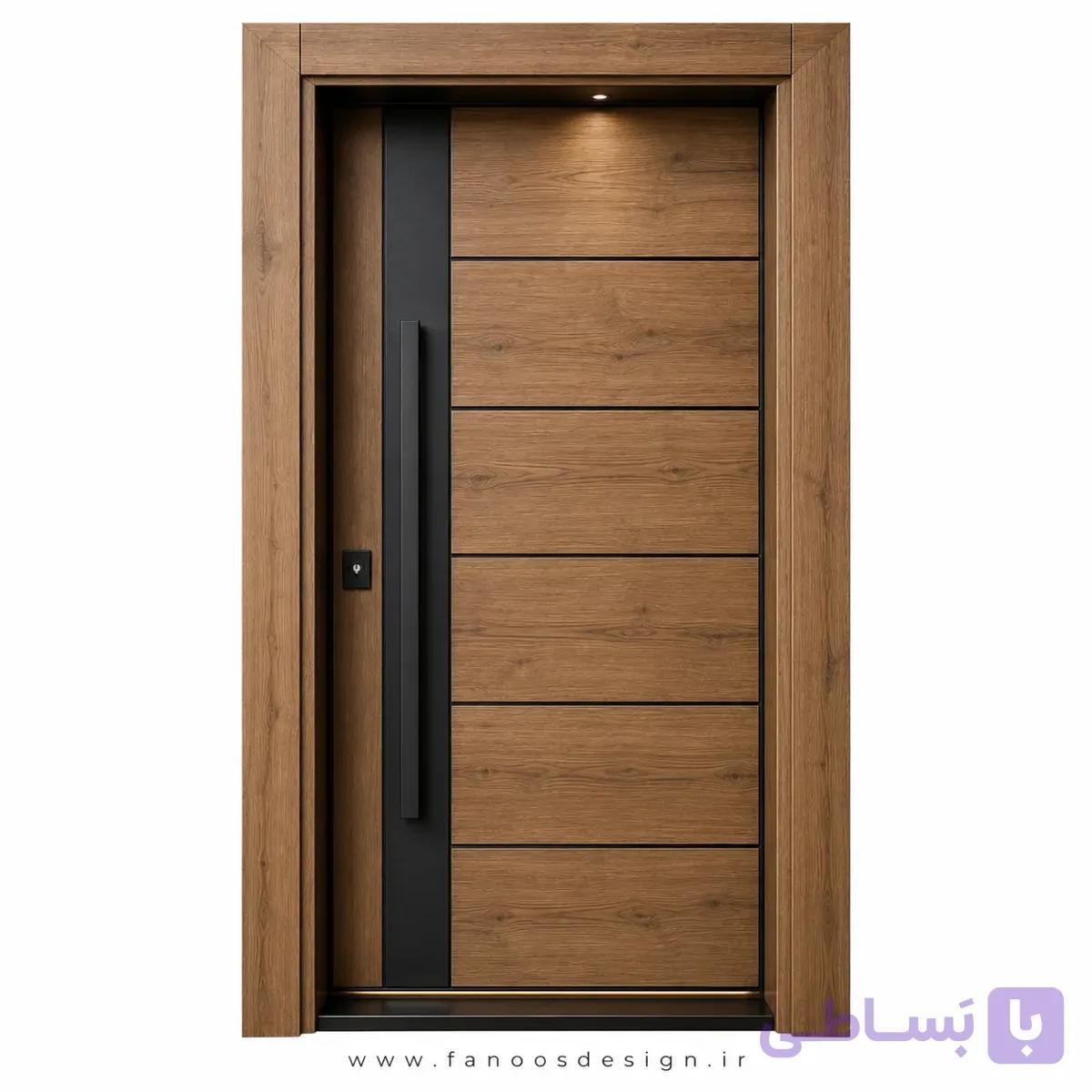 درب مدرن ضد سرقت با طراحی مینممال سایز 120*220 کد 30515 — تصویر 1