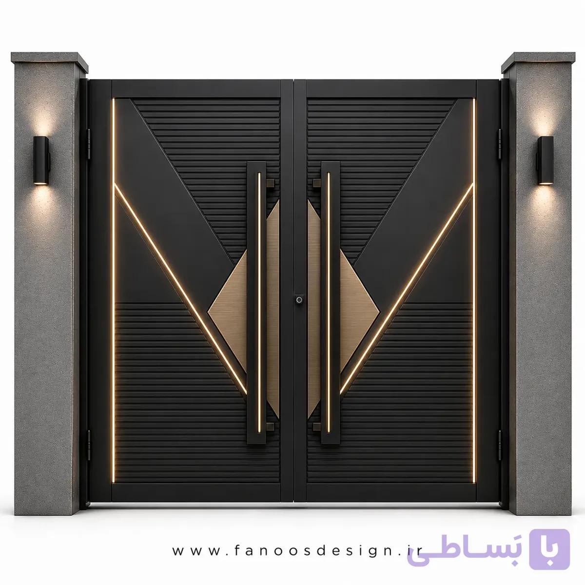 درب حیاطی جدید فلزی سایز 220*300 با رنگ مشکی – کد 30537