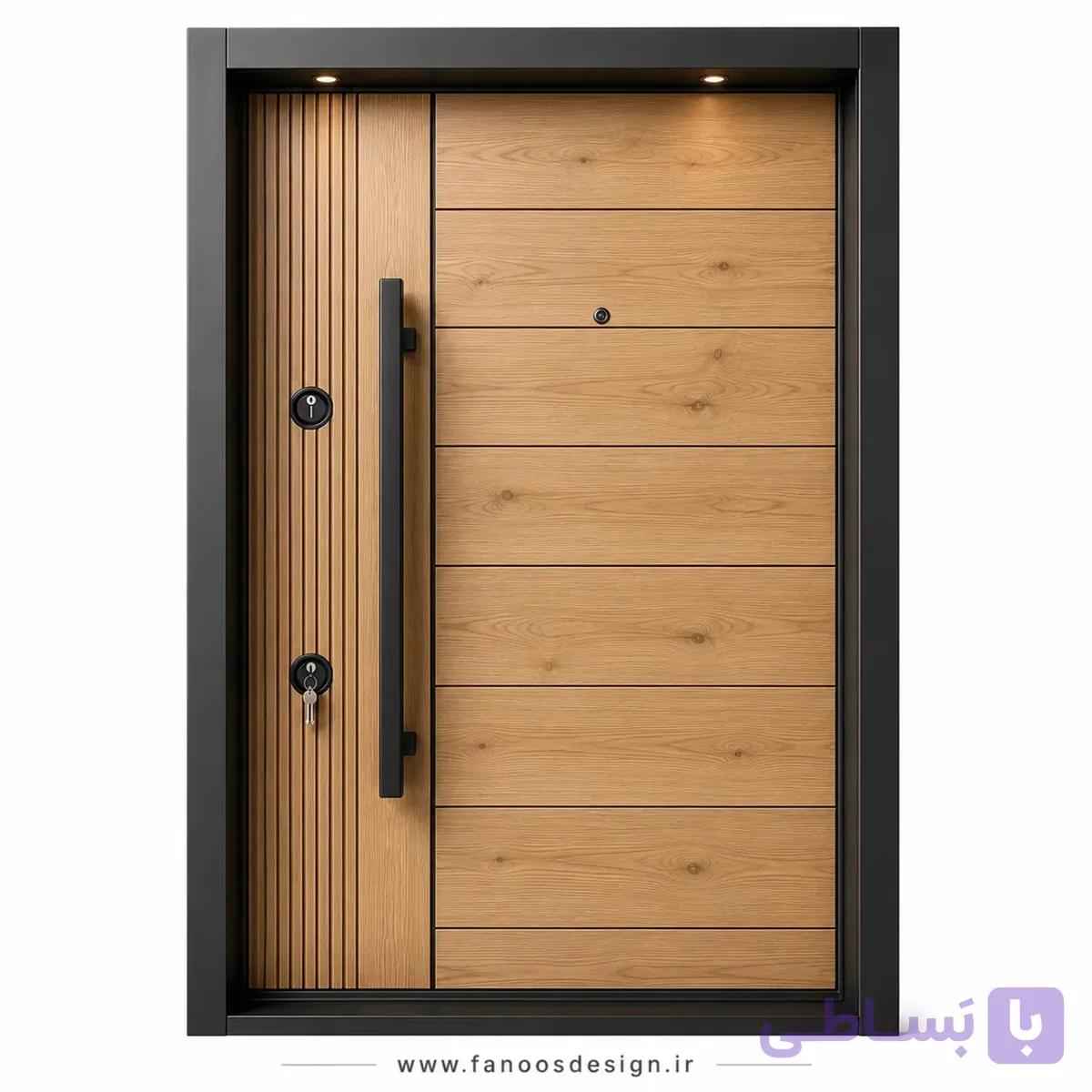 درب ضد سرقت روکش چوب سبک اسکاندیناوی سایز 120*220 کد 30498