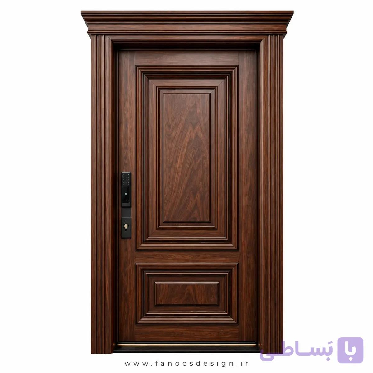 درب ضد سرقت کلاسیک با روکش چوب دو قاب سایز 120*220 کد 30514 — تصویر 1