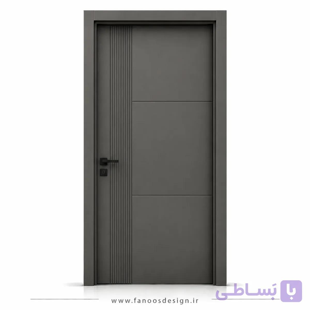 درب اتاقی مدرن شیاری با رنگ طوسی سوپرمات کد 30544