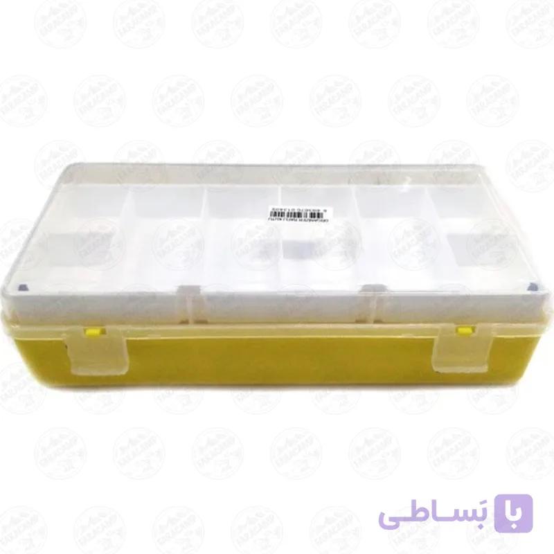 جعبه ابزار (ارگانایزر) لوازم ماهیگیری ۱۳ خانه دوطبقه طوسی — تصویر 1