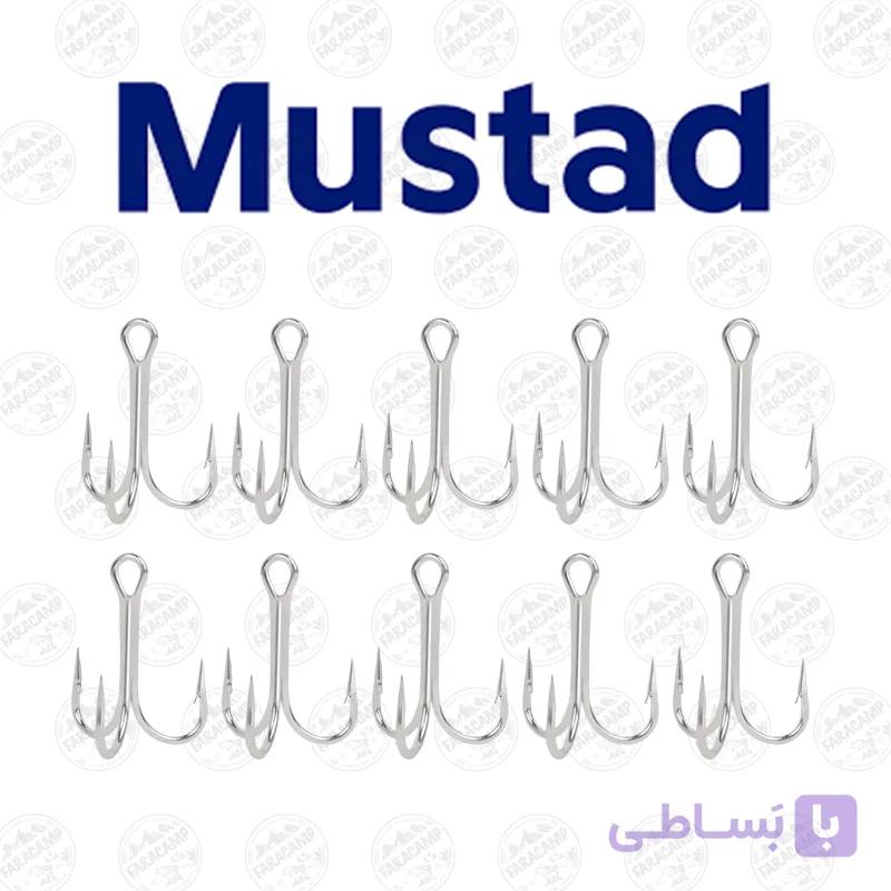 قلاب نیکل سه شاخ  موستاد نروژ بسته ۱۰ عددی سایز ۱۸ Mustad 3553NI — تصویر 1