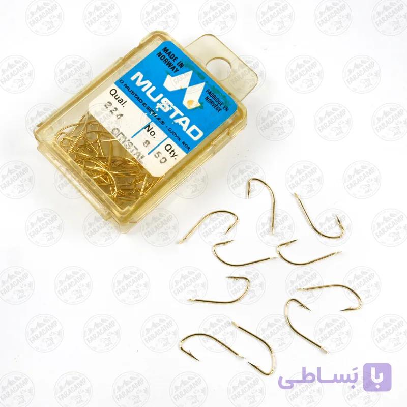 قلاب موستاد Mustad طلایی نروژ 224 سایز 4 بسته 10 عددی — تصویر 1