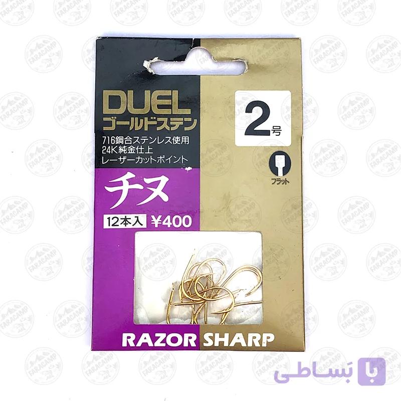 قلاب دوئل طلایی ژاپن سایز ۸ بسته ۱۰ عددی  DUEL RAZOR SHARP GOLD SIZE8 — تصویر 1