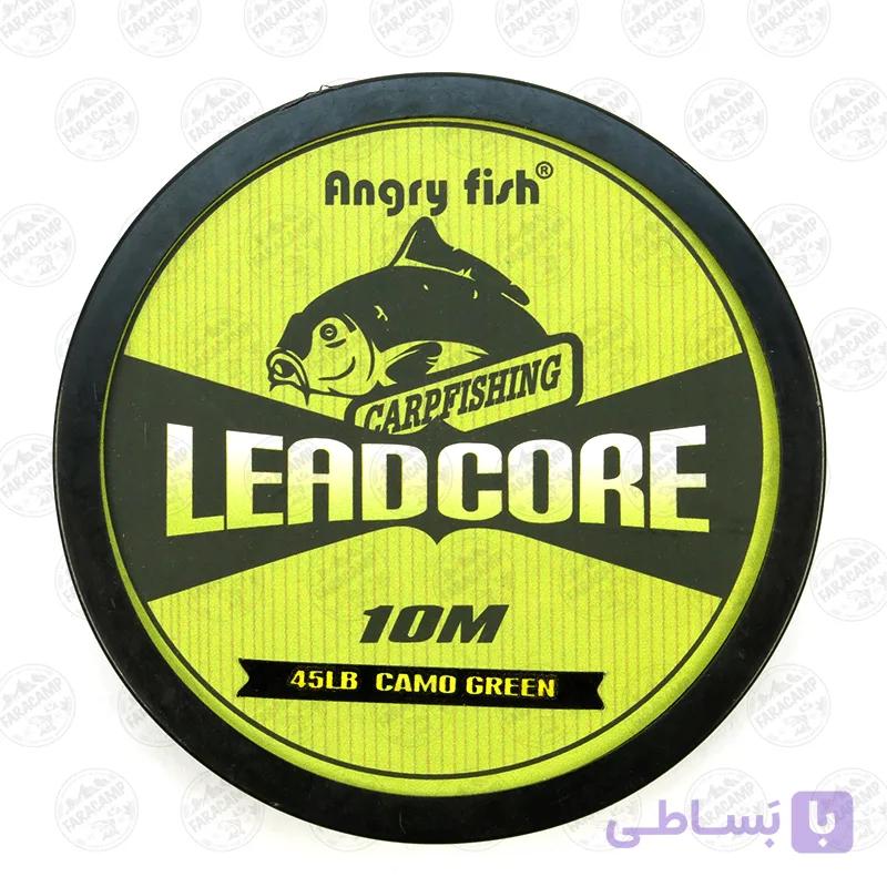 نخ لیدر هسته سربی سبز کپوری ۱۰ متری  Angry fish Leadcore 45LB Camo Green — تصویر 1