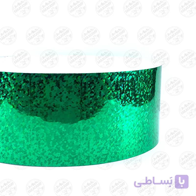 برچسب شبرنگ هولوگرام سبز  قاشقک و لانسه کد HE9 — تصویر 1