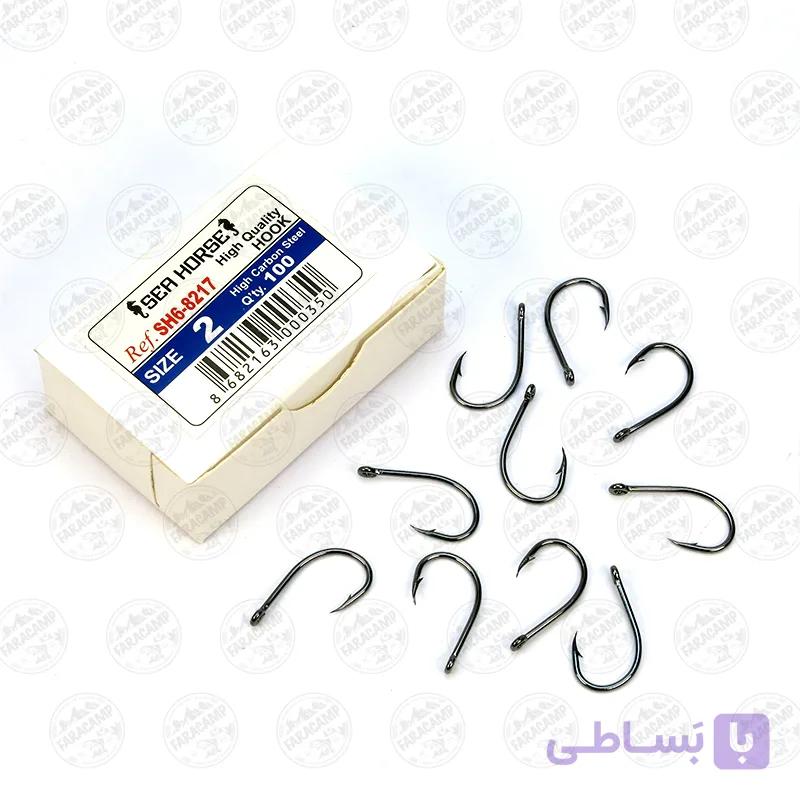 قلاب استیل مشکی سی هورس سایز۴/۰ بسته۱۰عددی SEA HORSE SH6-8217 SIZE 4/0 — تصویر 1