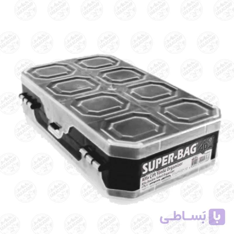 جعبه ابزار (ارگانایزر) لوازم ماهیگیری ۱۰ خانه Super-Bag 10 دوطرفه مدل ASR-5020 نارنجی — تصویر 1
