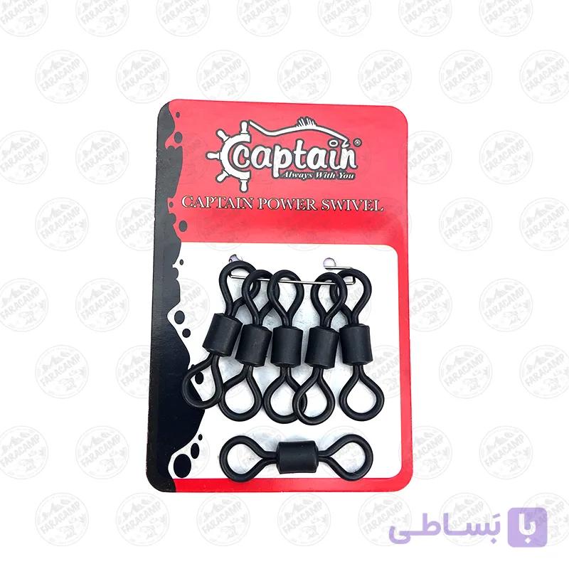 دوراهی مشکی مات کاپیتان ۵۰۰۶ سایز ۱۲/۰ بسته ۳ عددی CAPTAIN Longer Rolling Swivel #12/0 — تصویر 1