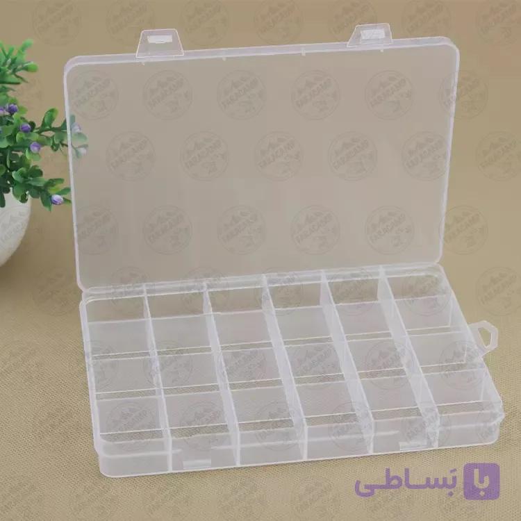 جعبه ابزار (ارگانایزر) قلاب و لوازم ماهیگیری  ۲۴ خانه بزرگ — تصویر 1