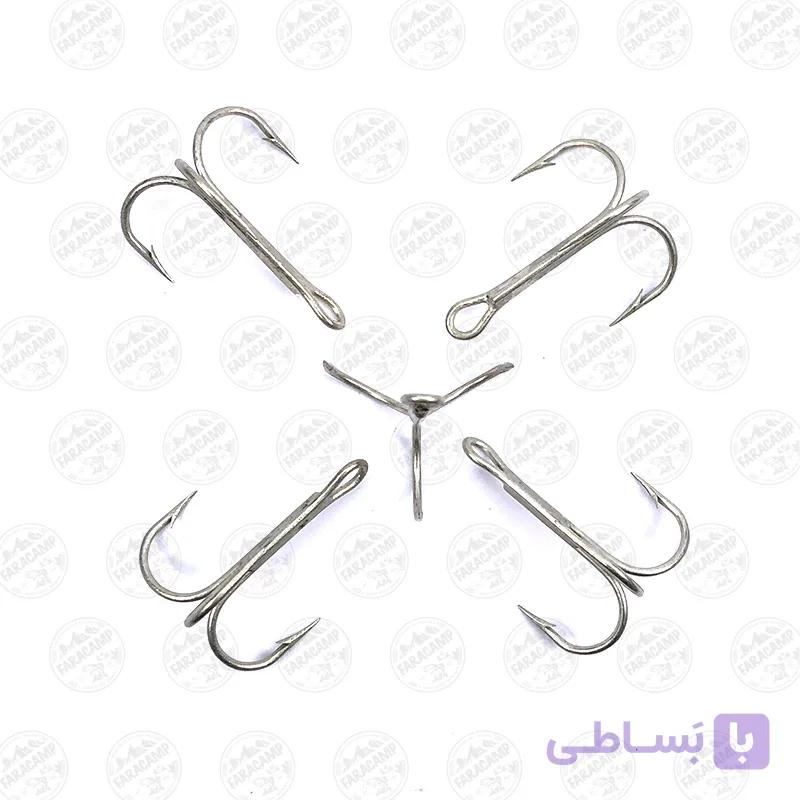 قلاب سه شاخ موستاد دریایی سایز 6/0 بسته 3 عددی MUSTAD Strong 3X HOOKS 7794 — تصویر 1