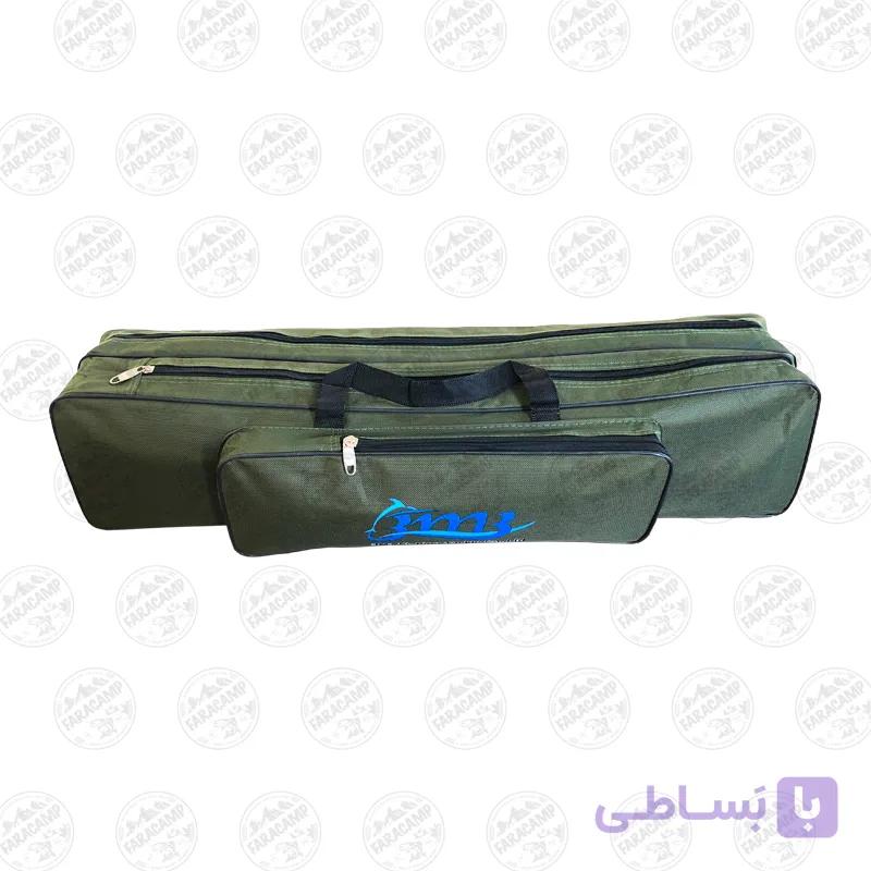 کیف لنسر ماهیگیری دو زیپ  ۸۰ سانتی سبز — تصویر 1