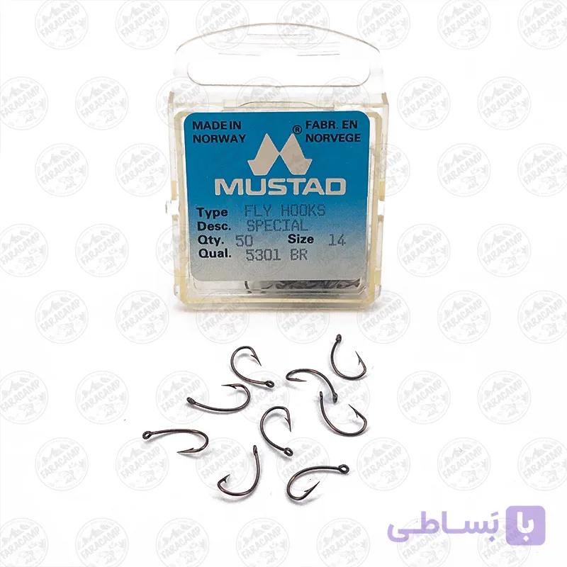 قلاب موستاد برنزی سایز ۱۲ بسته ۵۰ عددی MUSTAD 5301 BR — تصویر 1