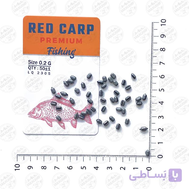 سرب ماهیگیری چاکدار RedCarp 0.4G تایوان بسته ۵۰ عددی — تصویر 1