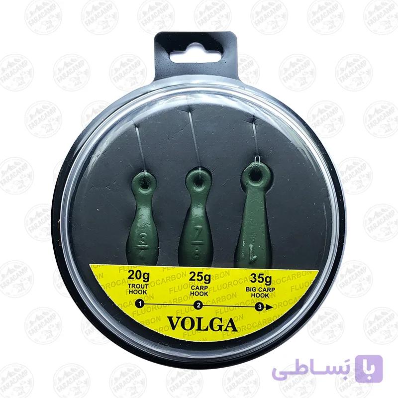 ریسه آماده ماهیگیری کپوری قزلی ولگا VOLGA بسته ۳ عددی — تصویر 1