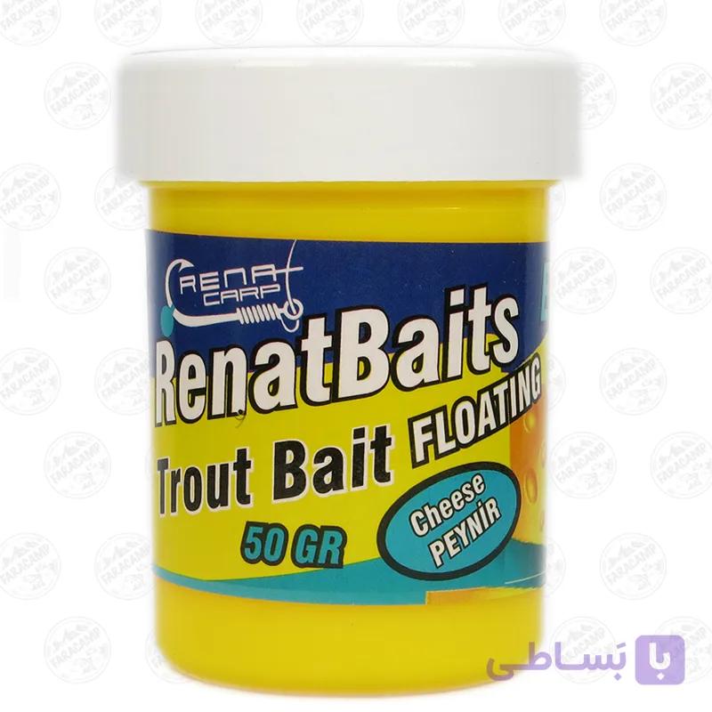 خمیر قزل آلای فلوت (شناور) طعم پنیر رنگ نارنجی رنات ,Renat Trout Dough Cheese Floating — تصویر 1