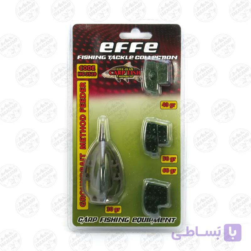 فیدر ماهیگیری اینلاین همراه ۴ وزنه مختلف افه ، EF&FE GROUND BAIT METHOD FEEDER HG3520 — تصویر 1