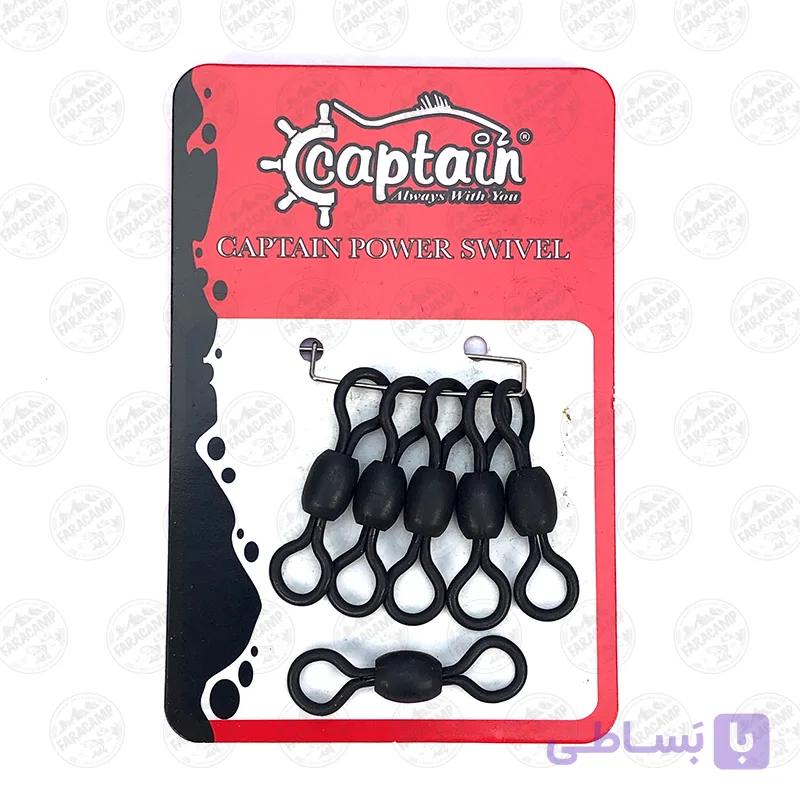 دوراهی مشکی مات کاپیتان ۵۰۰۸ سایز ۲/۰ بسته ۱۰ عددی CAPTAIN Japanese Crane Swivel #2/0 — تصویر 1