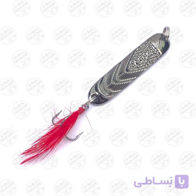 طعمه قاشقک ماهیگیری دودی استیل پردار ۱۲ گرم ۵ سانتی متر — تصویر 1