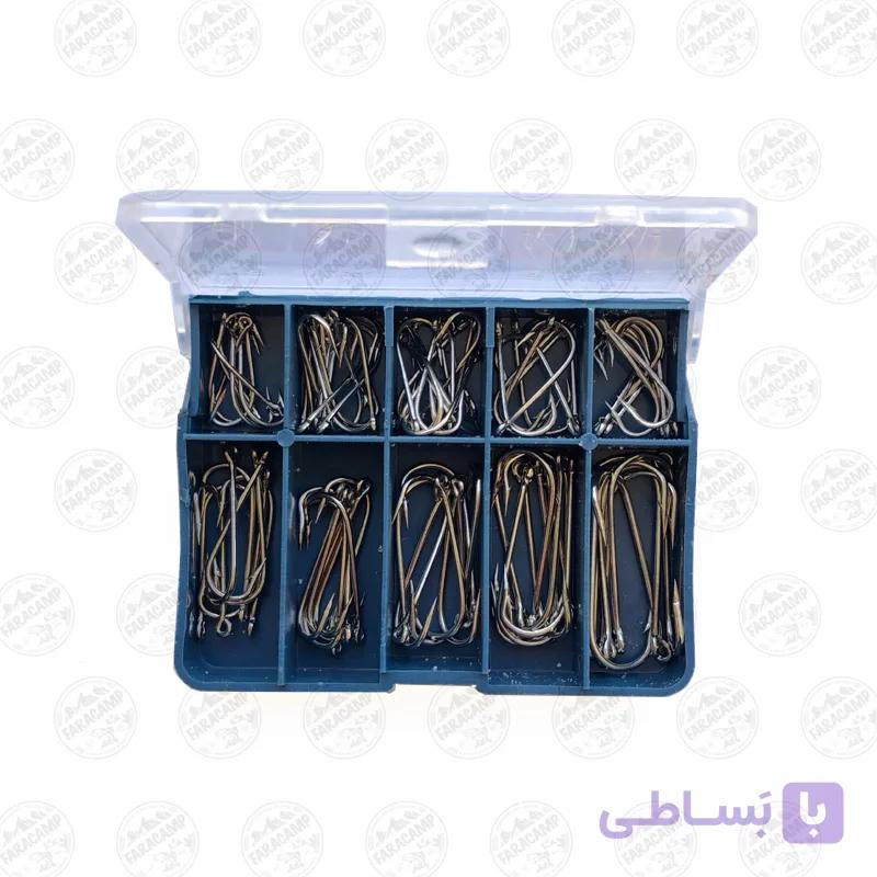 مجموعه قلاب ماهیگیری به همراه جعبه قلاب  ۸۵ عدد — تصویر 1