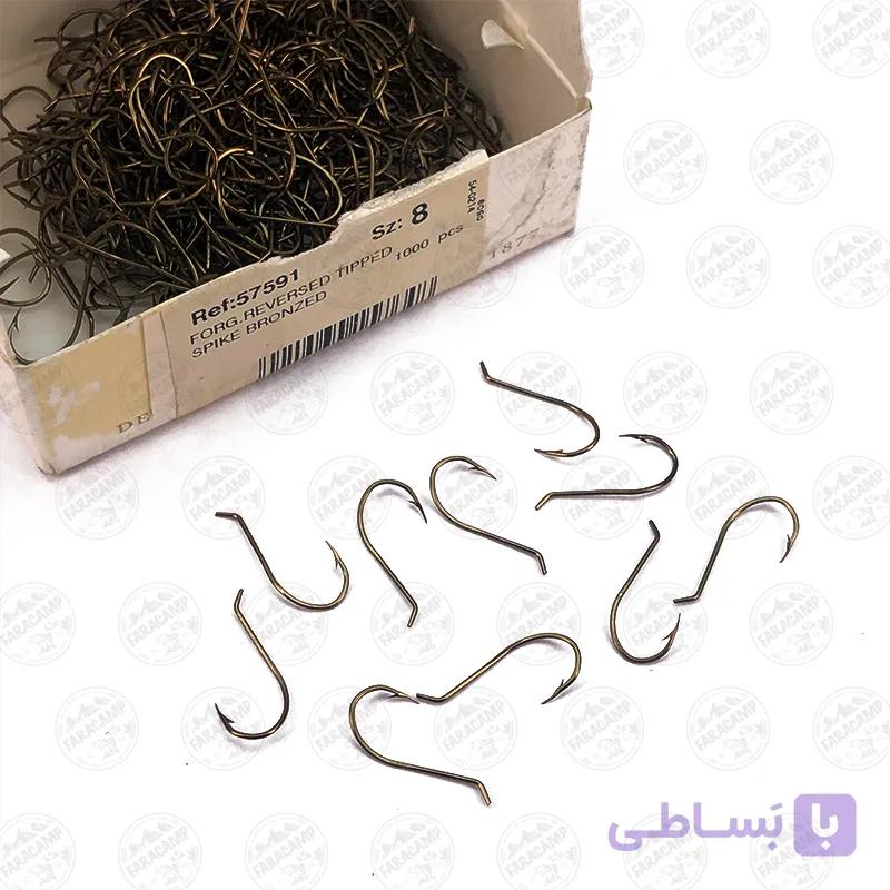 قلاب موستاد برنزی بدون چشمه سایز ۸ بسته ۱۰ عددی MUSTAD 57591 — تصویر 1