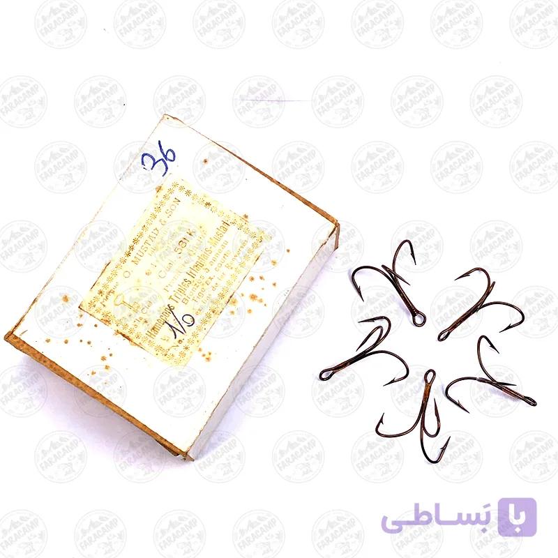 قلاب موستاد برنز سایز 9 بسته ۵ عددی MUSTAD Hameçons Triples Irlandais HOOKS ۵۸۳۵۶ — تصویر 1