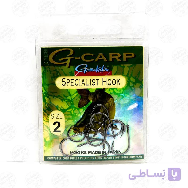 قلاب کپوری گاماکاتسو ژاپن سایز ۲ بسته ۱۰ عددی مدل GAMAKATSU G-CARP A1 SPECIALIST X — تصویر 1