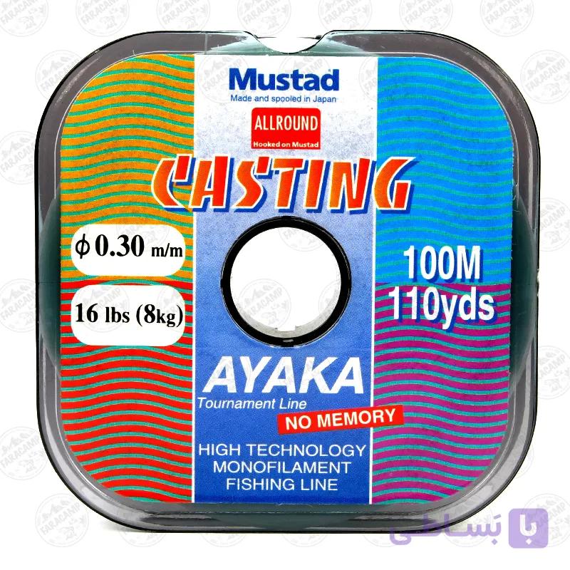 نخ ماهیگیری تورنومنت کستینگ موستاد سایز ۰.۳۰ ، ۱۰۰ متر Mustad AYAKA CASTING — تصویر 1