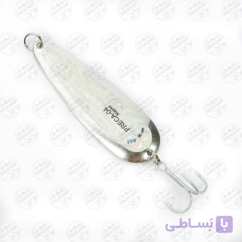 قاشقک ماهیگیری ۲۰ گرم مپسو، MAPSO PRECA-IRIS / Silver-White Adhesive NO4