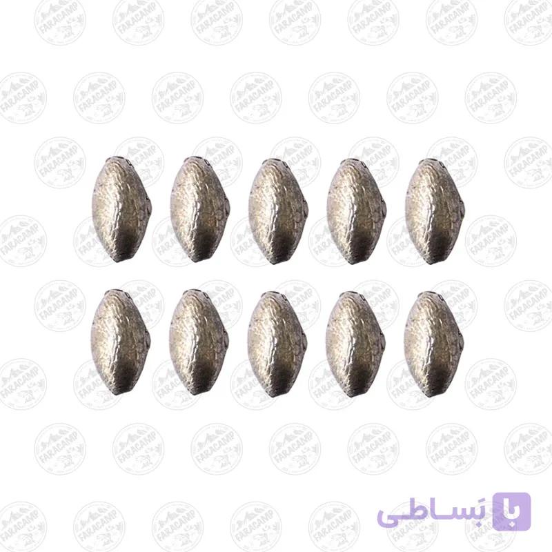 سرب ماهیگیری زیتونی ۳ گرم بسته ۱۰ عددی — تصویر 1