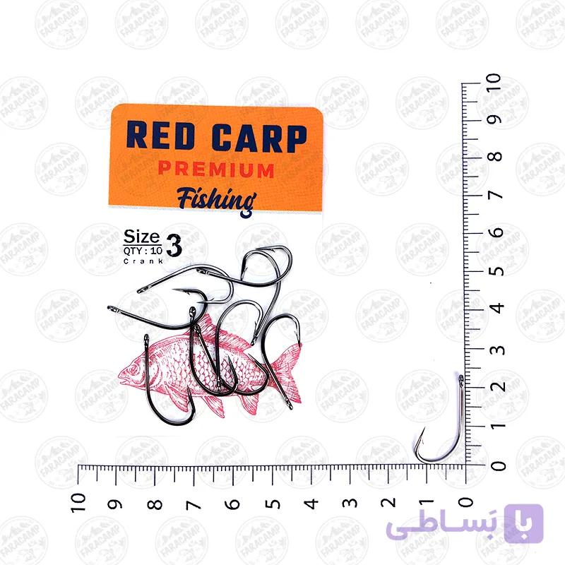 قلاب ماهیگیری  RED CARP کپوری مدل Crank سایز 8 بسته ۱۰ عددی — تصویر 1