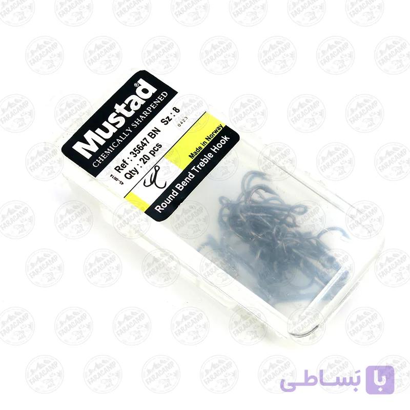 قلاب سه شاخ موستاد نیکل مشکی سایز ۸ بسته ۲۰ عددی MUSTAD 35647 BN — تصویر 1