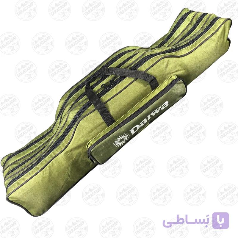 کیف لنسر ماهیگیری سه زیپ  ۹۰ سانتی طرح استتار سبز — تصویر 1