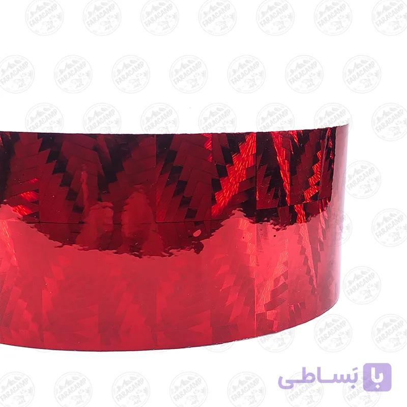 برچسب شبرنگ هولوگرام قرمز قاشقک و لانسه کد HE10 — تصویر 1