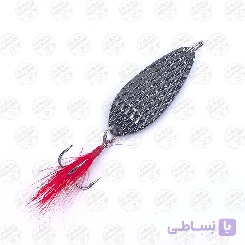 طعمه قاشقک ماهیگیری دودی استیل پردار ۱۰ گرم ۴ سانتی متر — تصویر 1