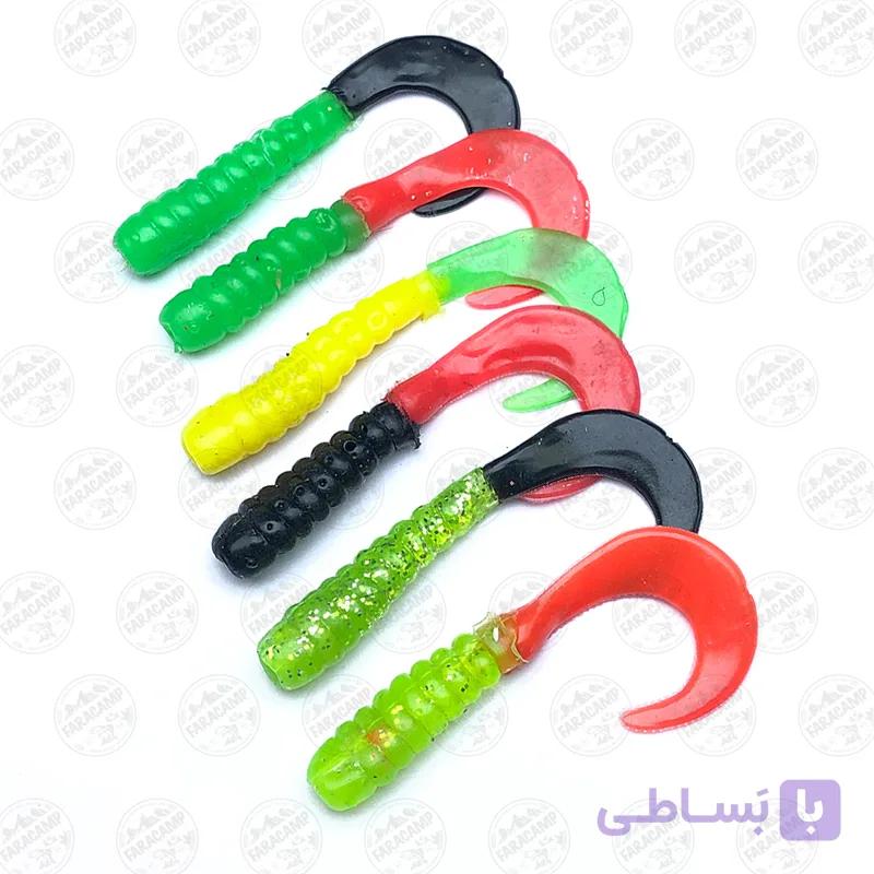 طعمه ماهیگیری دم داسی بسته ۶ عددی مدل S60 — تصویر 1