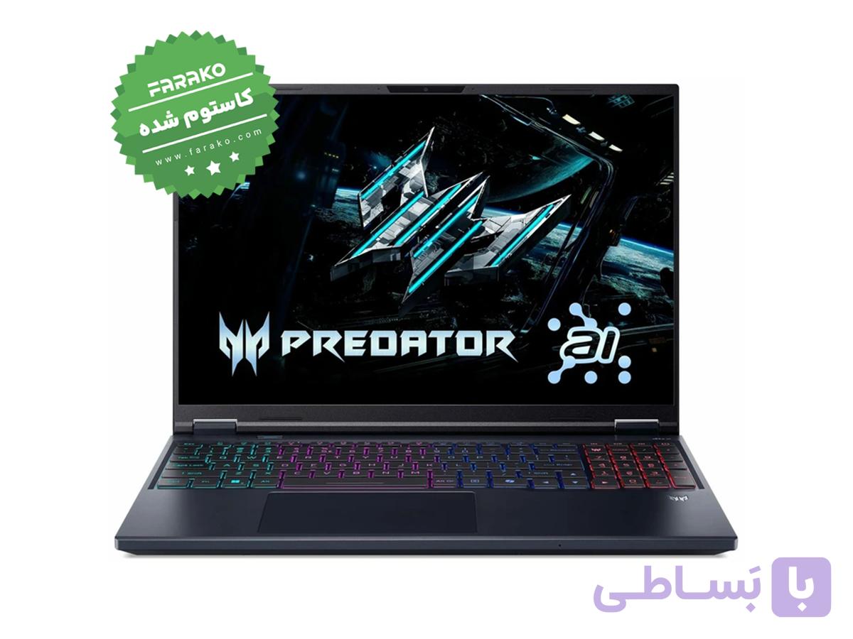 لپ تاپ ایسر Predator Helios Neo 16 AI PHN16-73-97BP نمایشگر ۱۶ اینچی QHD 180Hz ، پردازنده Core Ultra 9-275HX، گرافیک ۸ گیگابایت 5060، رم 32 گیگابایت 6400MHz ، حافظه یک ترابایت SSD – کاستوم شده — تصویر 1