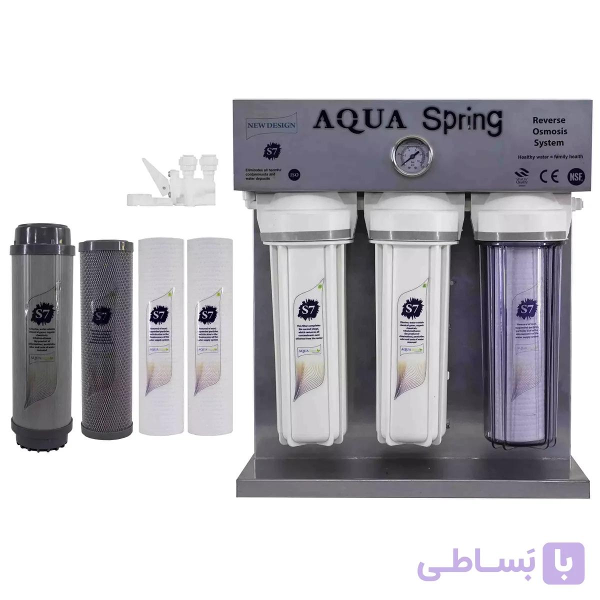 دستگاه تصفیه آب آکوآ اسپرینگ مدل  S7-KZ-7008 همراه 4 فیلتر هدیه و کیت نشتی گیر — تصویر 1