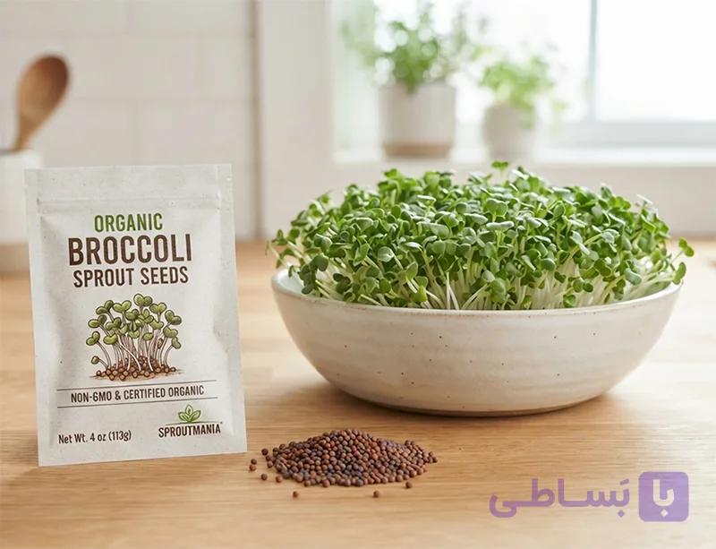 بذر بروکلی ارگانیک (مخصوص تولید جوانه) – بسته ۱۰۰ گرمی(25000عدد) — تصویر 1
