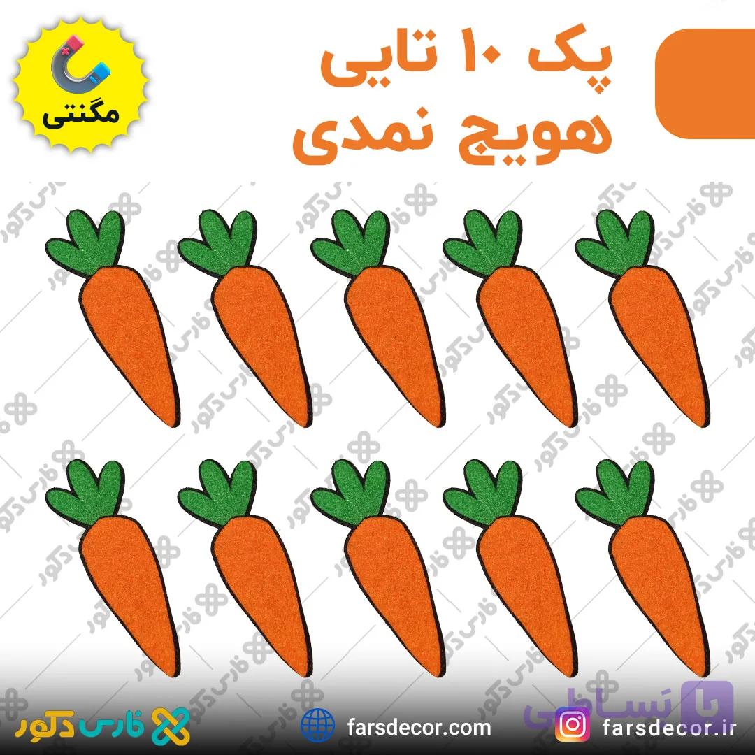 پک 10 تایی هویج نمدی مگنتی — تصویر 1