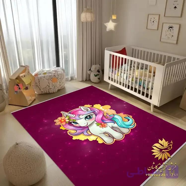 فرشینه طرح اسب تک شاخ با ترمز کد 719 — تصویر 1