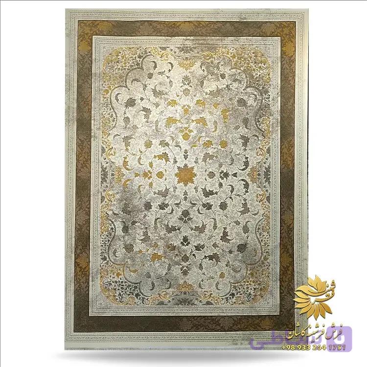 فرش وینتیج طلایی کرم 700 شانه تراکم 2550 طرح کیان — تصویر 1
