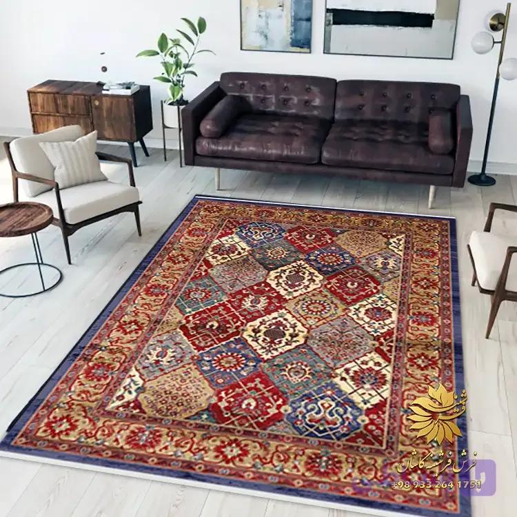 فرشینه طرح گبه ابریشمی 38668 — تصویر 1