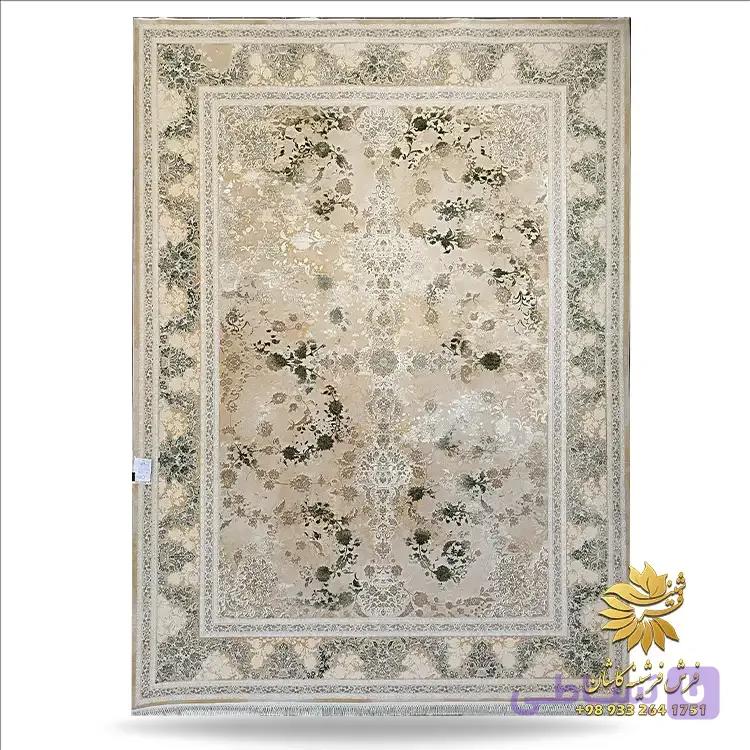 فرش وینتیج سبز و کرم 1200 شانه طرح افشان کد 11409 — تصویر 1