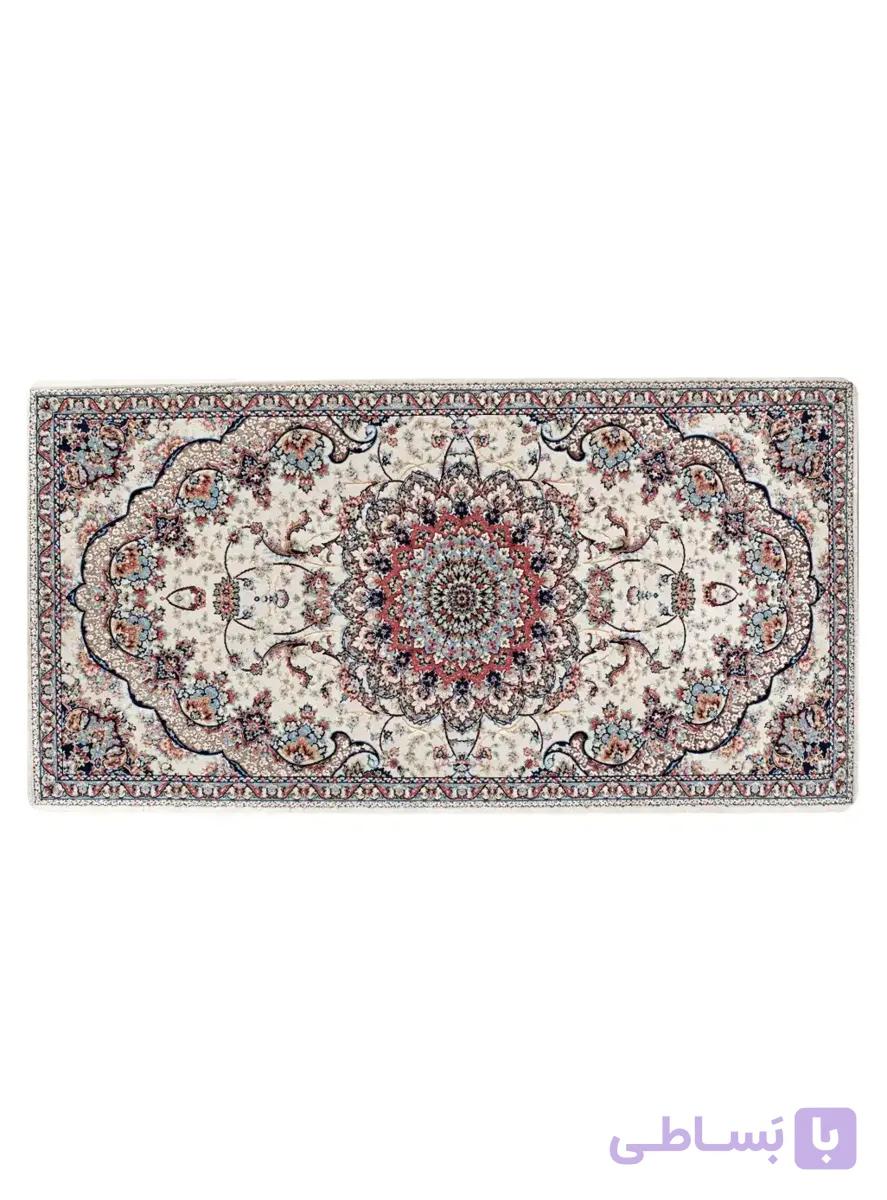 پشتی ترنج دار طرح ارکیده رنگ کرم 1200 شانه کد 3331 — تصویر 1